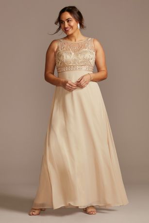 david's bridal plus size long formal dresses