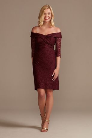 Picture of Off-the-Shoulder Knee Length Lace Dress