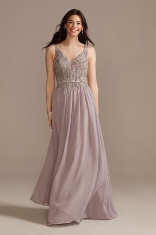 beaded chiffon gown