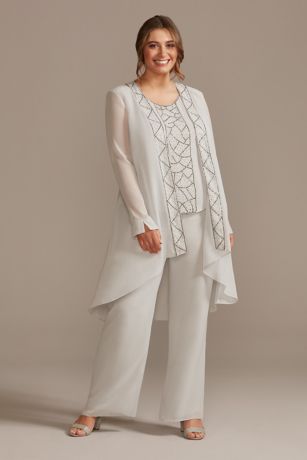 plus size bridal pantsuit