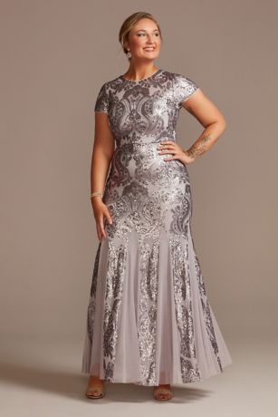 Picture of Sequin Sheath Gown with Godet Skirt