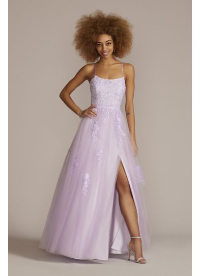 Embroidered Lace Tulle A-Line Dress - You can't help but feel like a princess