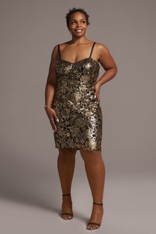 Picture of Corset Bodice Floral Knee-Length Sheath