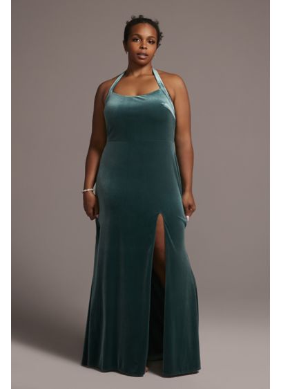 Long Green Soft & Flowy DB Studio Bridesmaid Dress
