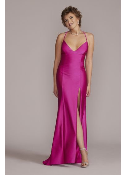 Double Strap Plunging Sheath Prom Gown - To make a grand entrance, it's not about