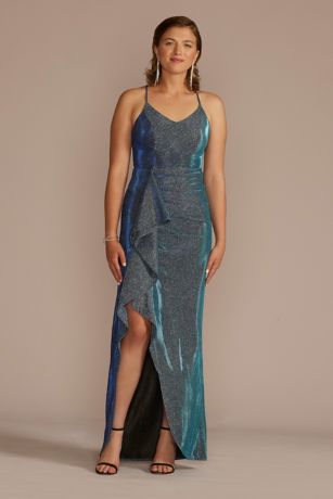Picture of Iridescent Ruffle Dress with Lace-Up Back