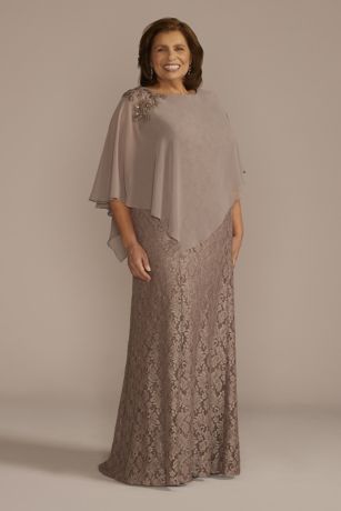 Picture of Glitter Lace Sheath Dress with Capelet