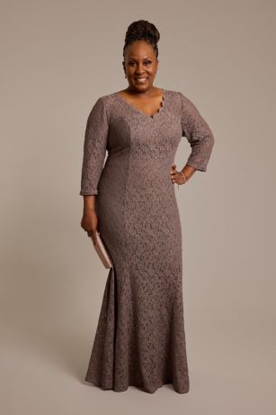 Picture of Long Sleeve Glitter Lace Mermaid Gown