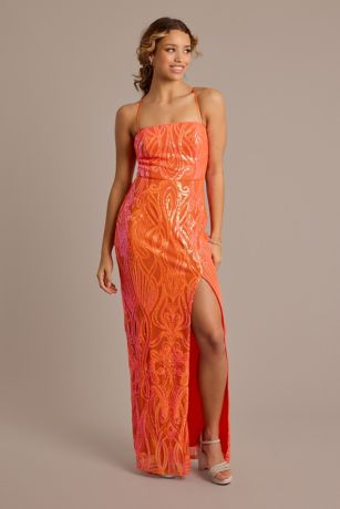 Picture of Patterned Sequin Sheath Dress