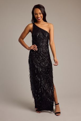 Picture of One-Shoulder Fringe Sheath Dress