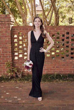 Picture of Metallic V-Neck Pleated A-Line Dress