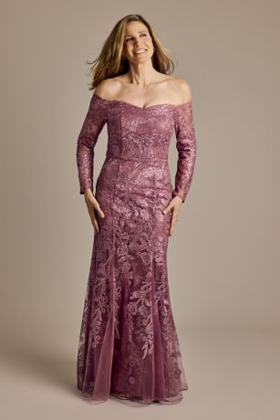 Picture of Long-Sleeve Off-the-Shoulder Mermaid Dress