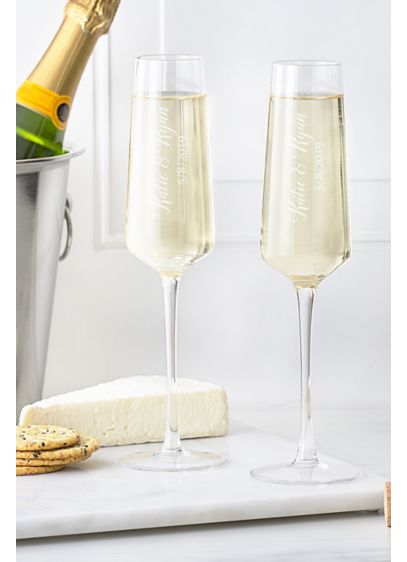 Personalized Champagne Estate Glasses Set Of 2 David S Bridal