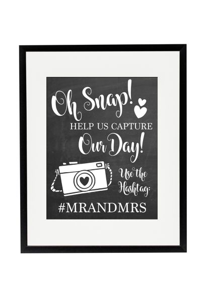 Personalized Oh Snap Wedding Hashtag Sign - Ask your wedding guests to hashtag social media