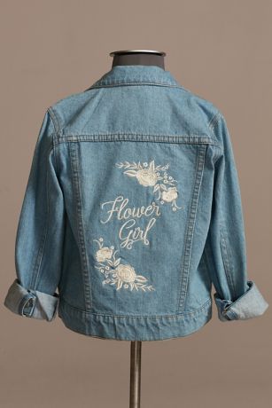 Embroidered Flower Girl Jean Jacket