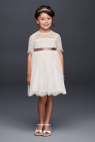 flower girl dresses with lace sleeves