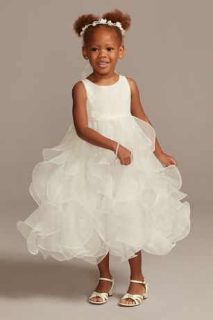 Organza Ruffle Skirt Flower Girl Dress | David's Bridal