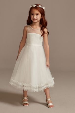 pleated flower girl dress