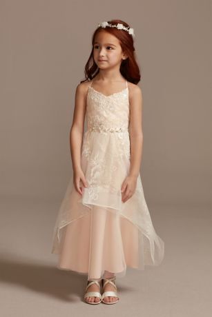 david's bridal lace flower girl dress