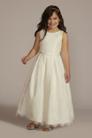 Picture of Lace and Satin Ball Gown Flower Girl Dress