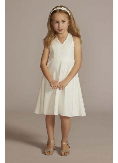 Lace Racerback Flower Girl Dress - To match the bride with a modern eye,