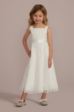 Picture of Scoop Back Tea-Length Flower Girl Dress