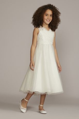 Picture of Sparkle Lace Bodice Flower Girl Dress