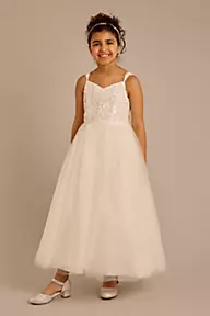 DB Studio Tulle and Lace Applique Flower Girl Ball Gown