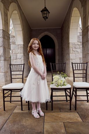 Picture of Embroidered Applique Ball Gown Flower Girl Dress