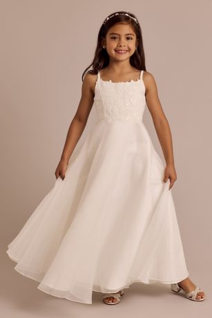 Picture of Appliqued Organza Flower Girl Dress