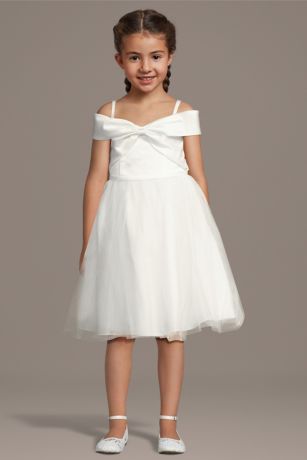 Picture of Satin Bow Bodice Flower Girl Dress