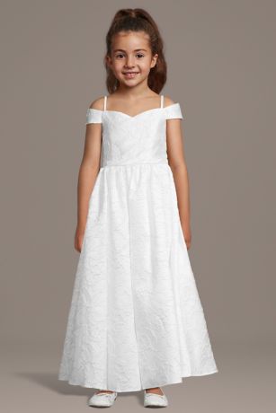 Picture of Brocade Off-the-Shoulder Flower Girl Dress
