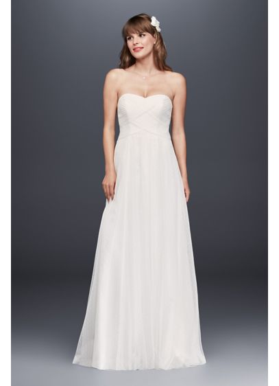 Swiss Dot Tulle Empire Waist Soft Wedding Gown David s Swiss Dot Tulle Empire Waist Soft Wedding Gown David s