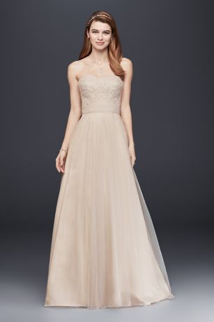 strapless a line gown