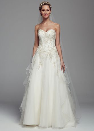 strapless organza wedding dress