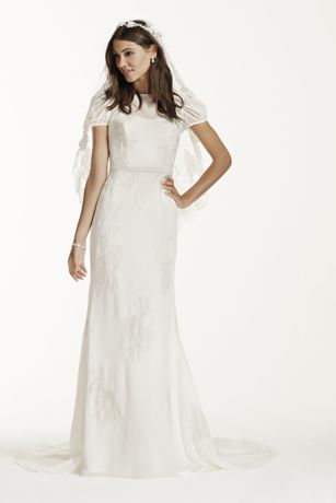 david's bridal short sleeve wedding dress
