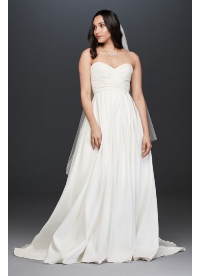Pleated Strapless Wedding Dress With Empire Waist David S Bridal