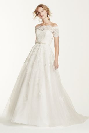 david's bridal short sleeve wedding dress