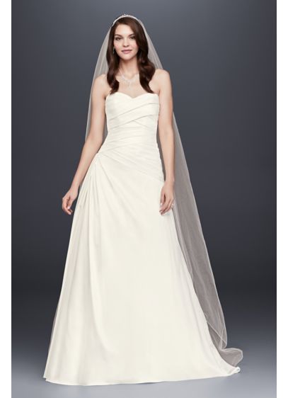 Strapless A Line  Drop  Waist Wedding  Dress  David s Bridal  Strapless A Line  Drop  Waist Wedding  Dress  David s Bridal