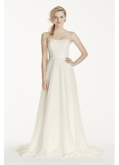 Strapless Polka Dot A-Line Dress - Davids Bridal