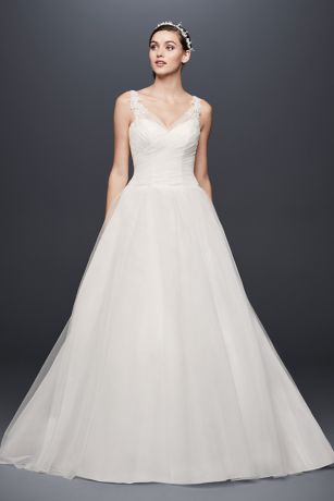 Swiss Dot Tulle Empire Waist Soft Wedding Gown - Davids Bridal