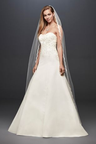 White by Vera Wang A-line Drop Waist Wedding Dress | David's Bridal