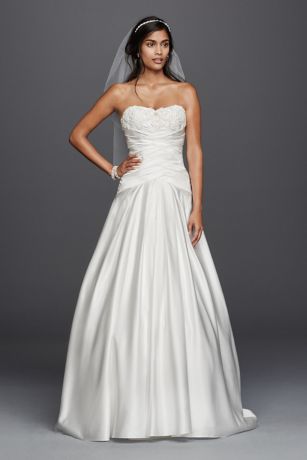 david's bridal satin wedding dress