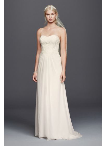 Chiffon Lace Sweetheart Wedding Dress David S Bridal