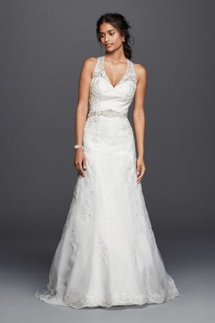 lace halter wedding gown