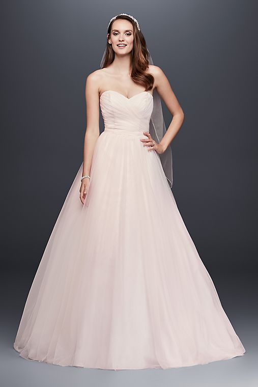 David's Bridal Collection Strapless Sweetheart Tulle Wedding Dress