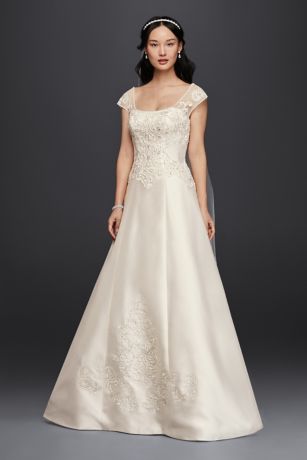 a line cap sleeve wedding dress