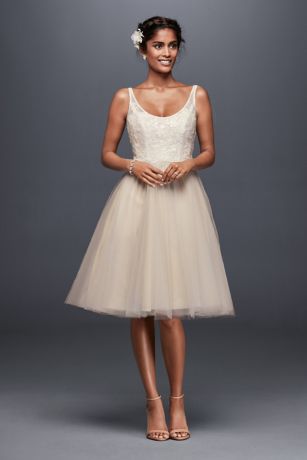 champagne short wedding dress