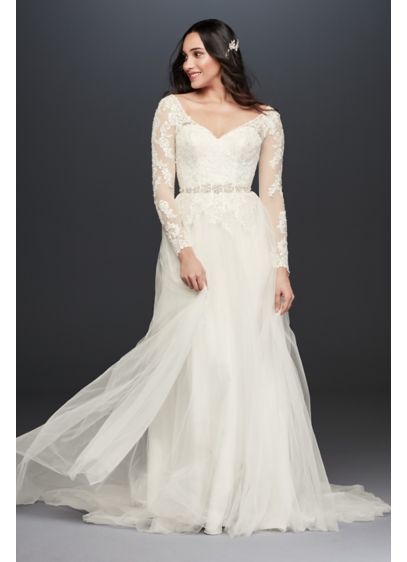 Long Sleeve Wedding Dress With Low Back David s Bridal Long Sleeve Wedding Dress With Low Back David s Bridal