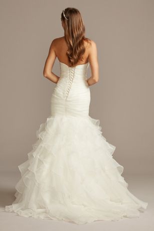 Picture of Organza Mermaid Wedding Dress with Lace-Up Back